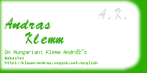 andras klemm business card